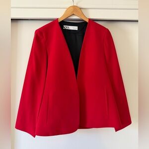 Zara Women's Red Cape Jacket - Size Small
